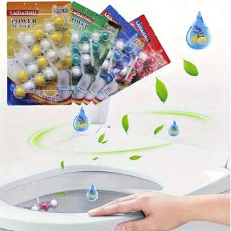 4pcs/8pcs/16pcs Toilet Hanging Cleaner Balls, Lavatory Freshener To Remove Odor, Stains, Suitable For Toilet Bowl Bathroom Decor Fall Decor