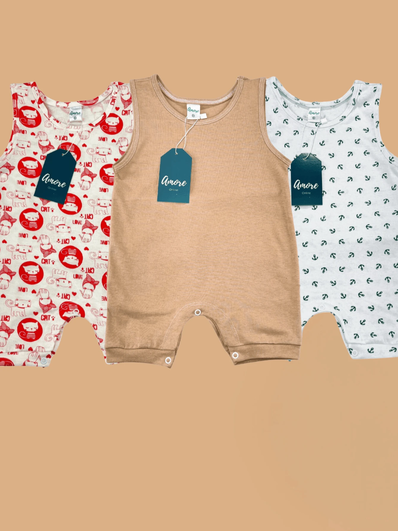 Baby Girls Jumpsuits - Đỏ và trắng - Xem 1