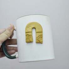 1 片聚合物粘土印章片中国元素波浪图案纹理浮雕聚合物粘土珠宝耳环印章 DIY 制作工具 - 海浪 - 查看 9