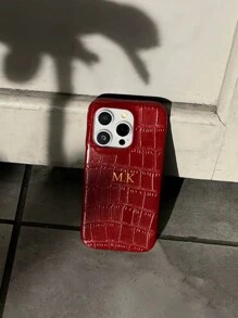 1件装奢华仿鳄鱼皮个性化手机壳，手工制作，秋季配饰，返校季，大学风，送给女儿/母亲/家人的圣诞礼物，婚礼/派对，圣诞袜礼物，创意简约手机壳，宝宝的第一个圣诞礼物，教师节礼物，促销品，定制礼物，个性化文字，定制礼物，定制有意义的圣诞礼物，个性化商店