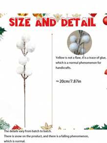 8 cái/4 cái-Cành quả mọng trắng nhân tạo phủ tuyết 8,9 inch Tuyết Giáng sinh màu đỏ xịt cành quả mọng Holly, cành quả mọng cành thông cành thông nhân tạo mini vòng hoa DIY phụ kiện cho tiệc cưới Giáng sinh, ngày lễ tình nhân, quà tặng - trắng - Xem 7