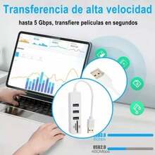 Hub Usb 3.0 Con Lector De Tarjeta De Memoria Pequeña - Blanco - Ver 10