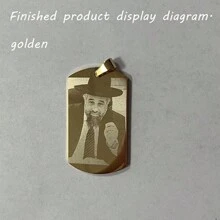[Individuell Angepasst] Personalisierte Foto Halskette aus Titan-Stahl mit Lasergravur für Herren mit Wunschtext, Modeschmuck Anhänger aus Edelstahl mit Kalenderbild für Frauen als Memorialgeschenk, individuell angepasste Hundemarken Kette für Freund, Vatertags Geschenk für Papa
