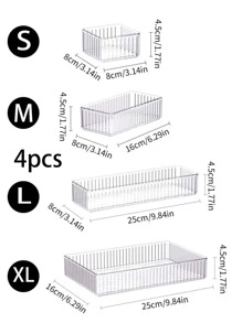 6pcs Wavy Transparent Cosmetics Storage Box Set, Desktop Storage Box, Stackable Storage Box, Bedroom Decoration, Holiday Decoration, Room Decoration, Home Decoration Storage Box - Multicolor - View 10