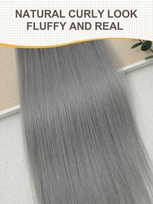 Straight Hair Extensions Long Black Grey Hair Extensions Clip In Hair Extensions For Women 7 Pieces Hair Extensions Fluffy And No Tangled 22-24 Inch - Multicolor - View 7