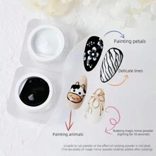 6g Black And White 3D Painted Gel Nail Pull Glue,All Colors Can Be Modulated,Nail Art Gel Liner Painting Polish, Suitable For DIY Nail Art Design - 彩色 - 查看 3
