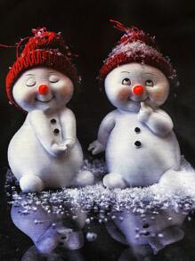 [节日主题] 新款女款雪人印花长袖 T 恤，秋冬款 - 黑色 - 查看 3