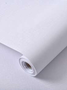 1 Roll Pure White Wallpaper Of Self-Adhesive Peelable Wallpaper, Wall Decor, Room Decor Stickers, Vinyl Decals, Vinyl Stickers, Suitable For DIY Renovation Of Bedrooms, Bathrooms, And Tile Decals. Waterproof PVC Stickers To Decorate Your Room, Birthday Gifts, Graduation Gifts (Width:17.5/19.7in) - Beige - View 5