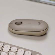 Logitech Wireless Bluetooth Pebble Mouse, Solid Color Pebble Shaped, Suitable For Office, Mac, IPad, Laptop, Desktop Computer (Grey) - Grey - View 8