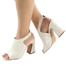 Women's Mule Sandal With High Heel Block White GV274 - trắng - Xem 3