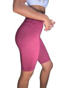 WOMEN'S PLUS SIZE BERMUDA SHORTS WITH ZERO TRANSPARENCY AND REINFORCED STITCHING - Burdeos - Ver 2