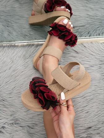 女士新款时尚防滑静音休闲甜美百搭舒适平底凉鞋旅游时尚轻便抗疲劳软底拖鞋优雅简约派对鞋