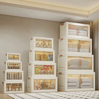 迷你和中型多层折叠式储物柜，2 种尺寸可选，防水，可堆叠储物盒，可折叠衣柜，卧室、厨房、宿舍收纳