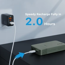 Cargador portátil Juovi Power Bank, 20000mAh 45W PD3.0 QC 4.0 Batería de carga rápida con pantalla LED, 2 USB-C, 2 USB-A para iPhone 15, carga rápida verde, pantalla de energía LED, cargador portátil para dispositivos Android e iPhone con puertos USB y Tipo-C, batería de polímero de litio segura y estable adecuada para juegos al aire libre, compras, viajes, fuente de alimentación portátil para iPhone de Apple, iPad, teléfonos Android, regalos para familiares, amigos, cumpleaños, Navidad, invierno