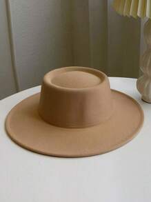 1 件女式波西米亚风格优雅可爱休闲纯色新款仿羊毛帽，百搭法式复古宽边圆顶毡帽，适合日常外出和表演 - 彩色 - 查看 16