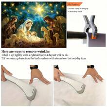 1 件，圣诞节诞生摄影背景 - 用于教室、办公室和节日照片的传统装饰 - 带有展位道具和壁挂标志的传统横幅，圣诞节