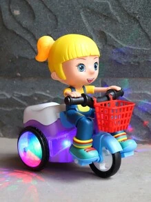 1 Stück Spielzeug Stunt-Dreirad, Elektrisches Spielzeug-Dreirad, interaktives Kinderspielzeug mit Musik & Licht, 360° drehendes Stunt-Dreirad, tanzendes Cartoon-Spielzeugauto, Geschenke für Mädchen und Jungen zum Geburtstag