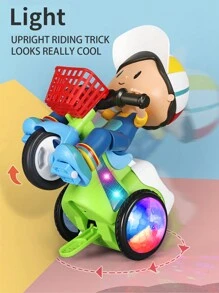 1 Stück Spielzeug Stunt-Dreirad, Elektrisches Spielzeug-Dreirad, interaktives Kinderspielzeug mit Musik & Licht, 360° drehendes Stunt-Dreirad, tanzendes Cartoon-Spielzeugauto, Geschenke für Mädchen und Jungen zum Geburtstag
