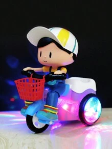1 Stück Spielzeug Stunt-Dreirad, Elektrisches Spielzeug-Dreirad, interaktives Kinderspielzeug mit Musik & Licht, 360° drehendes Stunt-Dreirad, tanzendes Cartoon-Spielzeugauto, Geschenke für Mädchen und Jungen zum Geburtstag