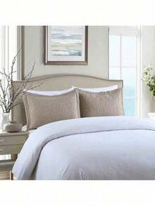 MarCielo 2 Pieces Embroidered Pillow Shams King Size - 灰褐色 - 查看 2