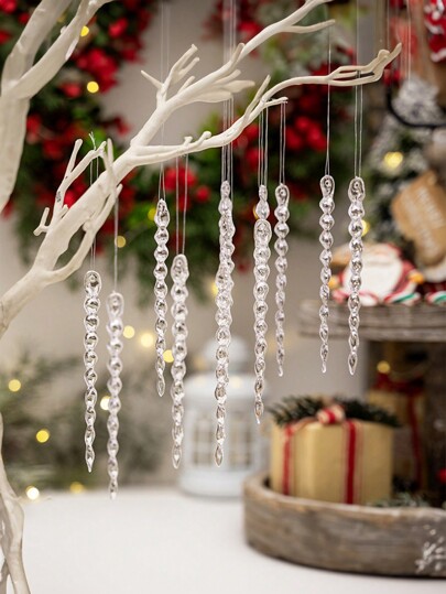 1 set 12 buc/6 buc pandantiv transparent creativ simulare pandantiv țurțurț pandantiv acrilic țurțur copac agățat scenă de perete interior amenajare casă atmosferă de sărbătoare pandantiv cele mai bune cadouri ziua de naștere decorațiuni de Crăciun decor cameră Crăciun iarnă decorațiuni de Crăciun acasă cadouri de Crăciun decor de Crăciun