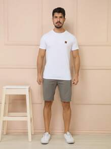 Bermuda Shorts Colored Twill Built-In Bag Social Promotion. - Màu xám đen - Xem 2