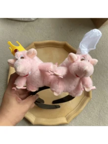 Diadema adorable con orejas de ratón de peluche rosa, aro para el cabello con nudo superior adorable para niñas - Multicolor - Ver 7