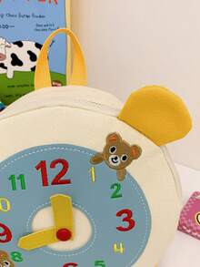 1 件男孩女孩可爱时钟创意小背包 3-6 岁儿童旅行书包婴儿礼物背包小众欧美风格个性化设计，舒适面料，可调节肩带，宽敞轻便的内部空间，适合旅行 - A - 查看 6