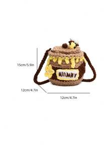 Bolso cruzado pequeño hecho a mano de punto para mujer, monedero de olla de miel de nueva temporada otoño e invierno, bolso de ganchillo novedoso, proyecto de ganchillo terminado de moda
