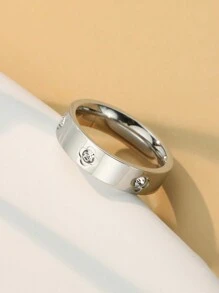 1 Piece Fashion Zirconia Ring Gold Color Stainless Steel Lovely Jerwelry Ring For Women