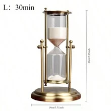 1pc Hourglass Timer With Rotating Crown Decor, Elegant Creative Glass Flowing Sand Timer Metal Small Gift - White - View 6