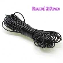 2Meters /Lot Black Color Real Genuine Leather Cord 2 3 4 5 6 8 Mm Round Flat Leather Rope String Fit Necklace Bracelet DIY Jewelry Making - Star - View 8