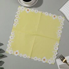 20pcs, Solid Color Flower Lace Napkins, Wedding, Birthday, Garden, Party Decoration Napkins, Used For Restaurant, Kitchen, Coffee Shop Decoration Supplies