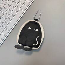 Cute Funny Little Black Person Hanging Bag Phone Case Short Strap Handheld Mini Purse Weird Expression Earphone Case Jeans Waist Bag Card Holder Mini Change Purse Gift For Men And Women Gifts For Mother, Family, Friends, Birthday, Holiday Phone Charm, Phone Chain