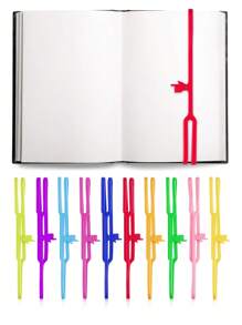 1/10 piezas Marcador de libros de silicona con dedo apuntador de 8 pulgadas, correa elástica de goma de color, marcador de libros único, regalo de lectura para la oficina y la escuela - Unitalla - Ver 12
