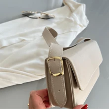 Vintage Square Women's Bag With Two Buckles - Màu nâu  Mocha - Xem 3