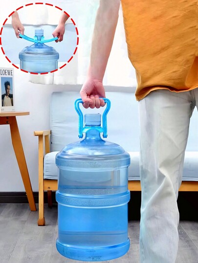 Clip de manejo de botellas de agua, tapa de botellas de agua para transporte de botellas de agua, herramientas de manejo, elevador de cubos, soporte de plástico azul simple, asa para el hogar, tapa de botellas de agua, a prueba de fugas, decoración del hogar, Navidad, Halloween, herramientas de tratamiento de botellas de agua para fiestas, gadgets, botellas de agua de oficina, suministros para hervidor, Regreso a la escuela