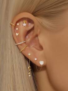 1Pc 925 Sterling Silver Earring For Women 2024 Piercing Stud Earring Romantic Suitable For Party Bridal Jewelry Fine Jewelry