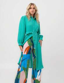 Pequiá Green Textured Viscose Shirt - màu xanh lá - Xem 3
