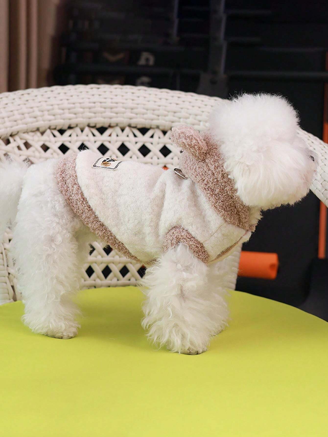 Hooded Padded Coat Leash Pet Clothes, Dog & Cat Winter Padded Coat for