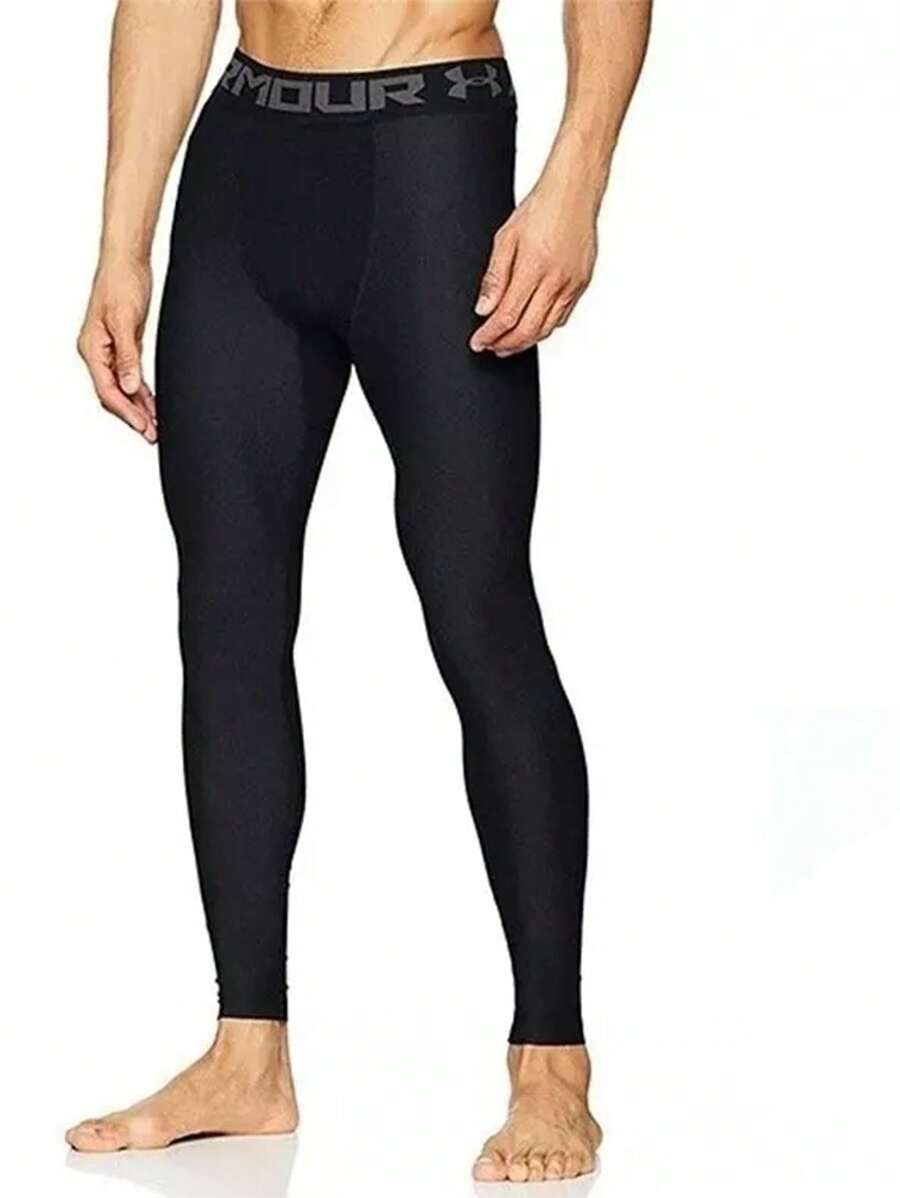 Pantalones de licra para deporte de secado rápido y compresión, estilo de novio para hombres - Negro - Ver 1