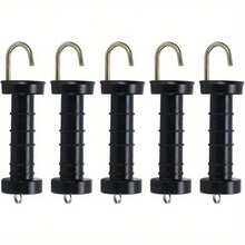 5PCS Electric Fence Handles Insulated Spring Tension Gate Handle For Fencing Black - Black - View 2
