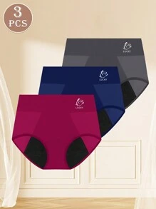 MIOTAN 3 chiếc quần lót kinh nguyệt chống rò rỉ cho nữ, quần lót mềm mại thoải mái - Nhiều màu - Xem 6