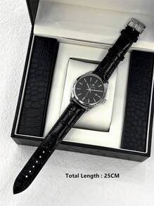 Pablo Raez 1pc Man Watch Business Wristwatch For Man Stainless Steel Silver IPS Case Luxury Black Soft & Comfortable Microfiber Leather Fashion Double Dial Third Dimension Design With Date 50M Waterproof Brand New Male Quartz Wristwatch Sports Casual Clock Nice Gifts For Friend Or Family Father Fit For Daily Life/Work/Party Decoration Dress Watch Graduation Wedding Presents