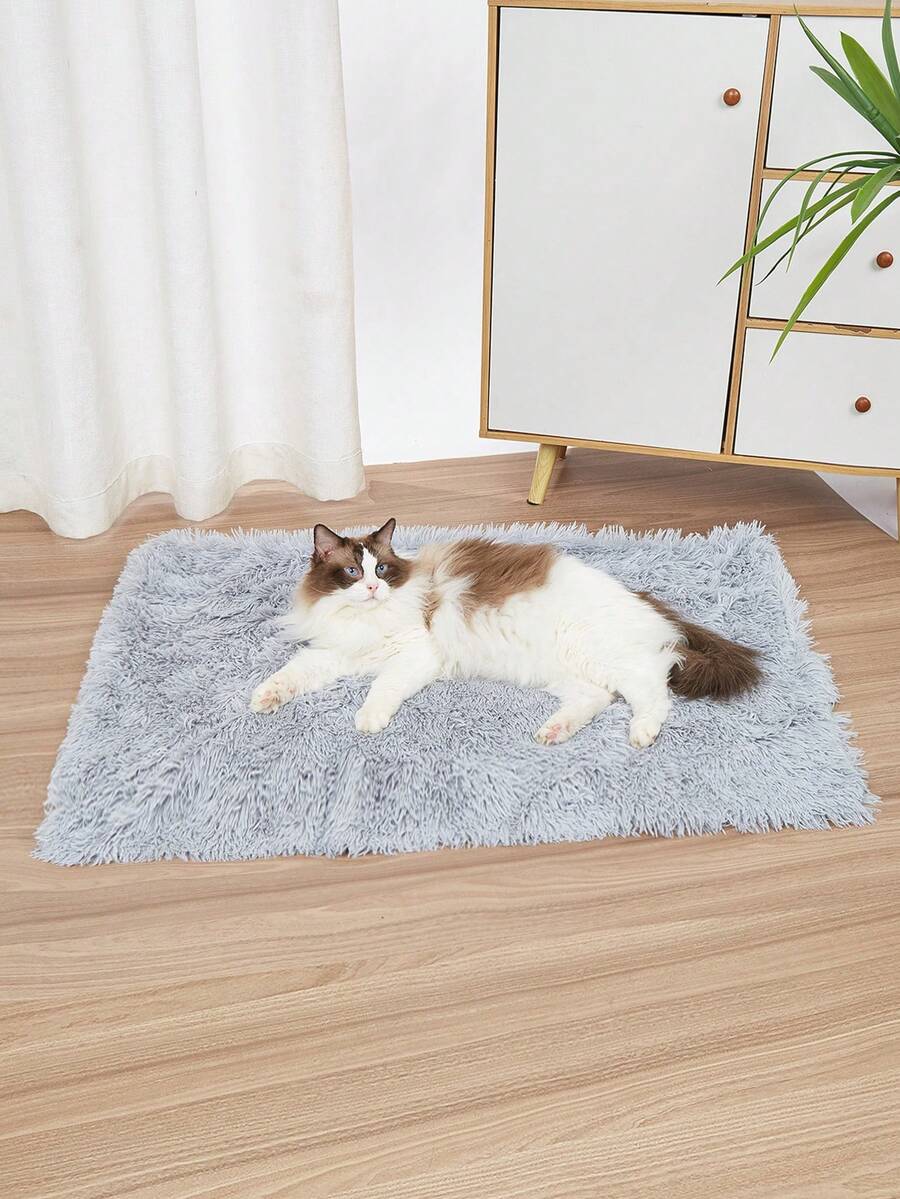 1 chiếc chăn lông siêu mềm, ấm áp và thoải mái cho thú cưng, có thể đảo ngược cho mèo và chó, thích hợp cho thú cưng nhỏ/vừa/lớn - Màu Xám nhạt - Xem 1