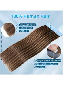 10-24英寸钢琴色真人发接发，柔顺直发，无缝隐形发片，20片/套 - S4/27 - 查看 5