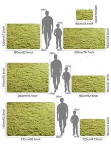 Soft Modern Large Shaggy Area Rug, Suitable For Bedroom, Living Room, Dorm, Home Decor, Fluffy Plush, Grass Green, Comfortable & Versatile, Ideal Decorative Carpet - Green - View 2
