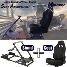 Minneer Racing Wheel Stand Simulator Cockpit With Black Seat Fit G29 G920 G27 Multi-Angle Adjustment Sim Cockpit Racing Wheel,No Steering Wheel,HandBrake - Black - View 5