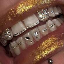 66pcs Elegant DIY Tooth Bling Set, Luxurious Rhinestone Tooth Gems, Minimalist Fashionable Tooth Decorations For Daily, Party, Gift (Without Glue)