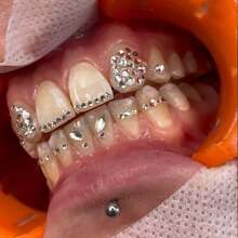 66pcs Elegant DIY Tooth Bling Set, Luxurious Rhinestone Tooth Gems, Minimalist Fashionable Tooth Decorations For Daily, Party, Gift (Without Glue)